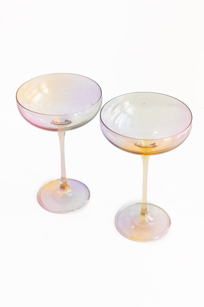 Estelle Colored Champagne Coupe Stemware - Set of 2 {Iridescent}