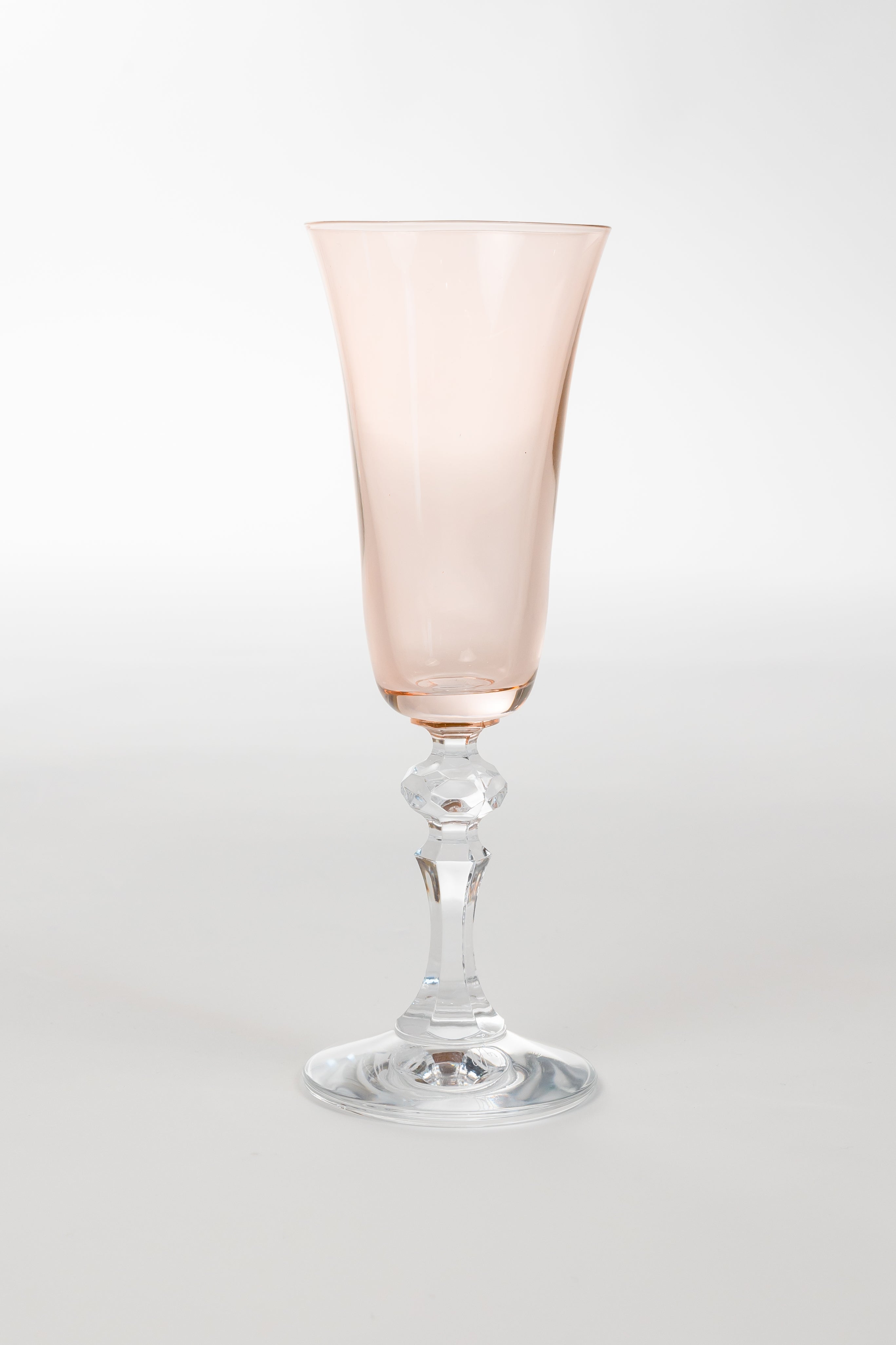 Estelle Colored Regal Flute With Clear Stem - Set of 2 {Blush Pink}