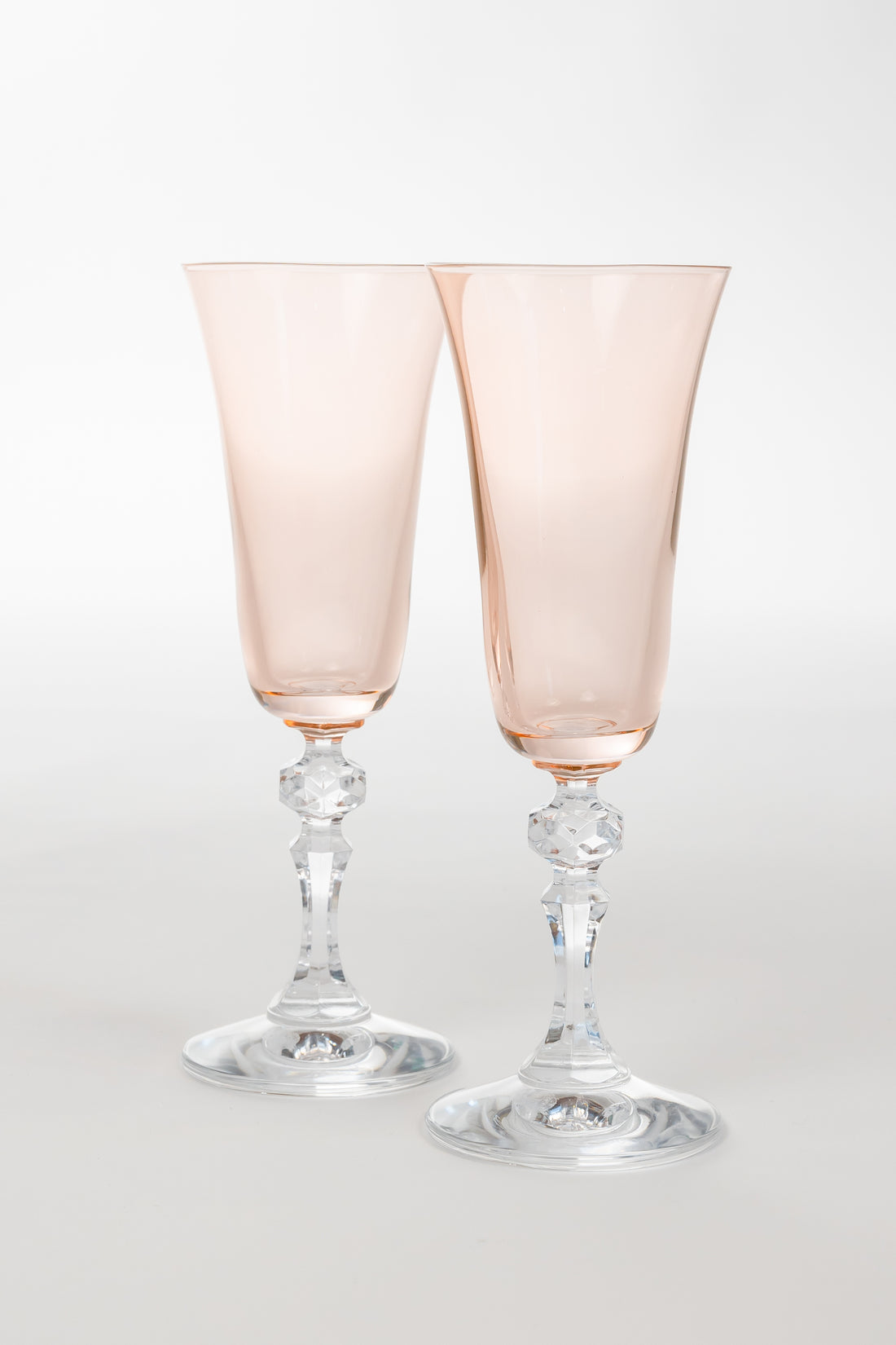 Estelle Colored Regal Flute With Clear Stem - Set of 2 {Blush Pink}