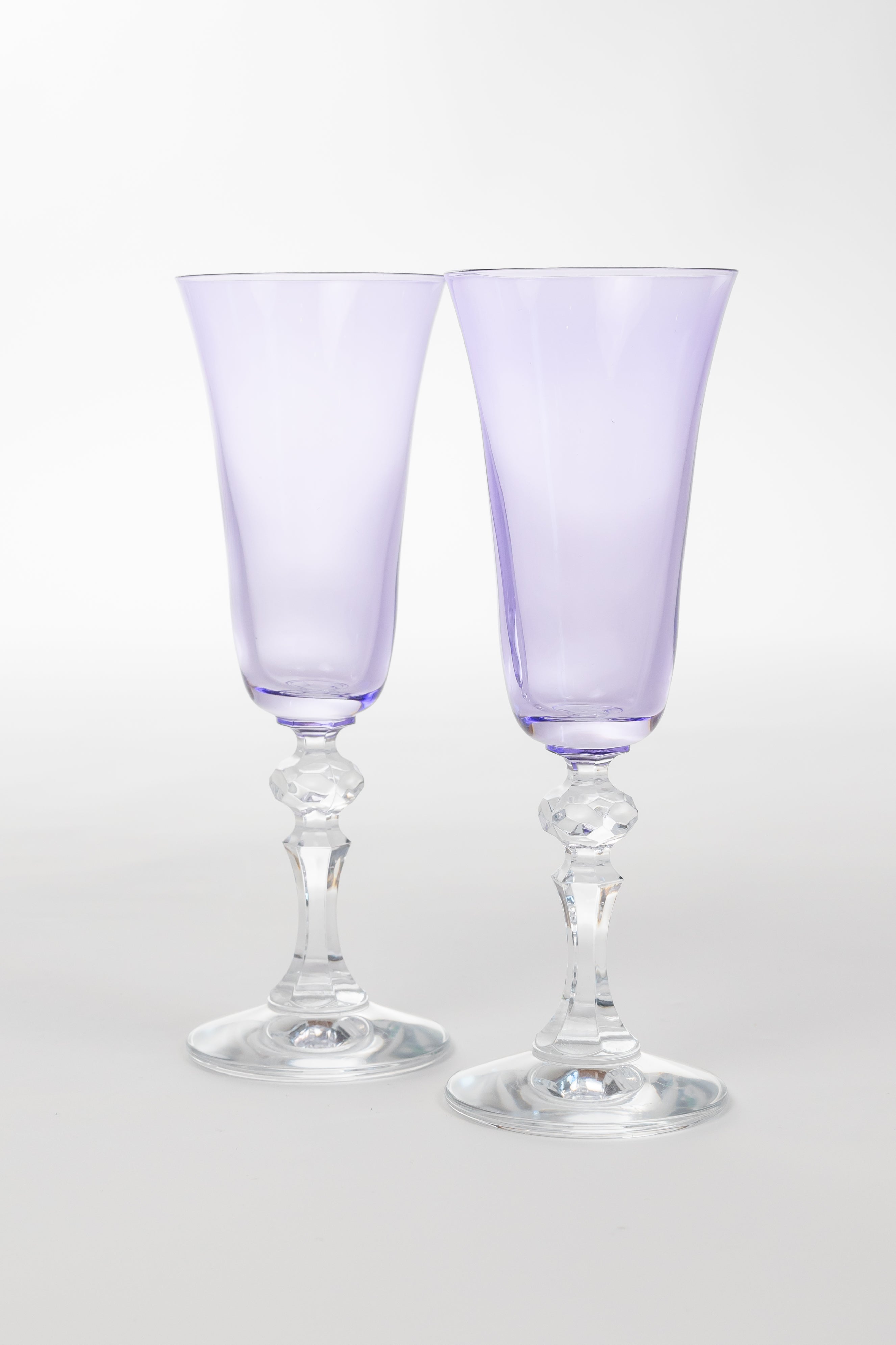 Estelle Colored Regal Flute With Clear Stem - Set of 2 {Lavender}