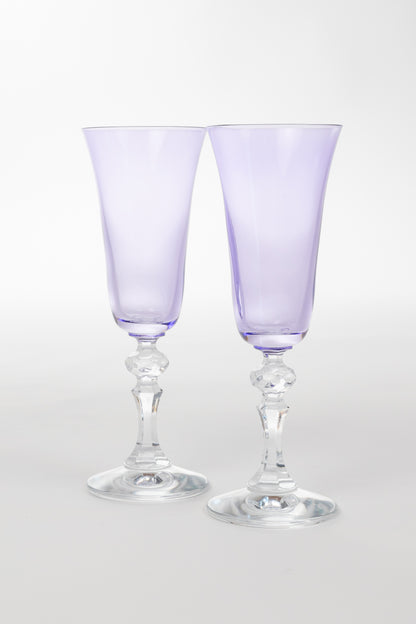 Estelle Colored Regal Flute With Clear Stem - Set of 2 {Lavender}