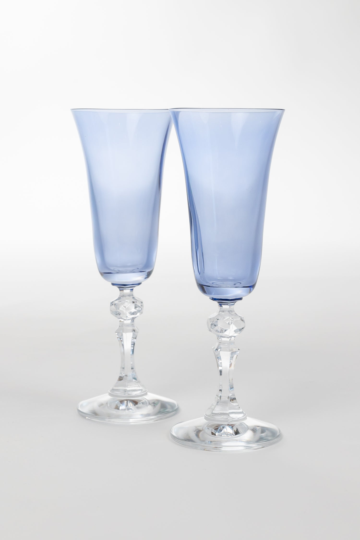 Estelle Colored Regal Flute With Clear Stem - Set of 2 {Cobalt Blue}