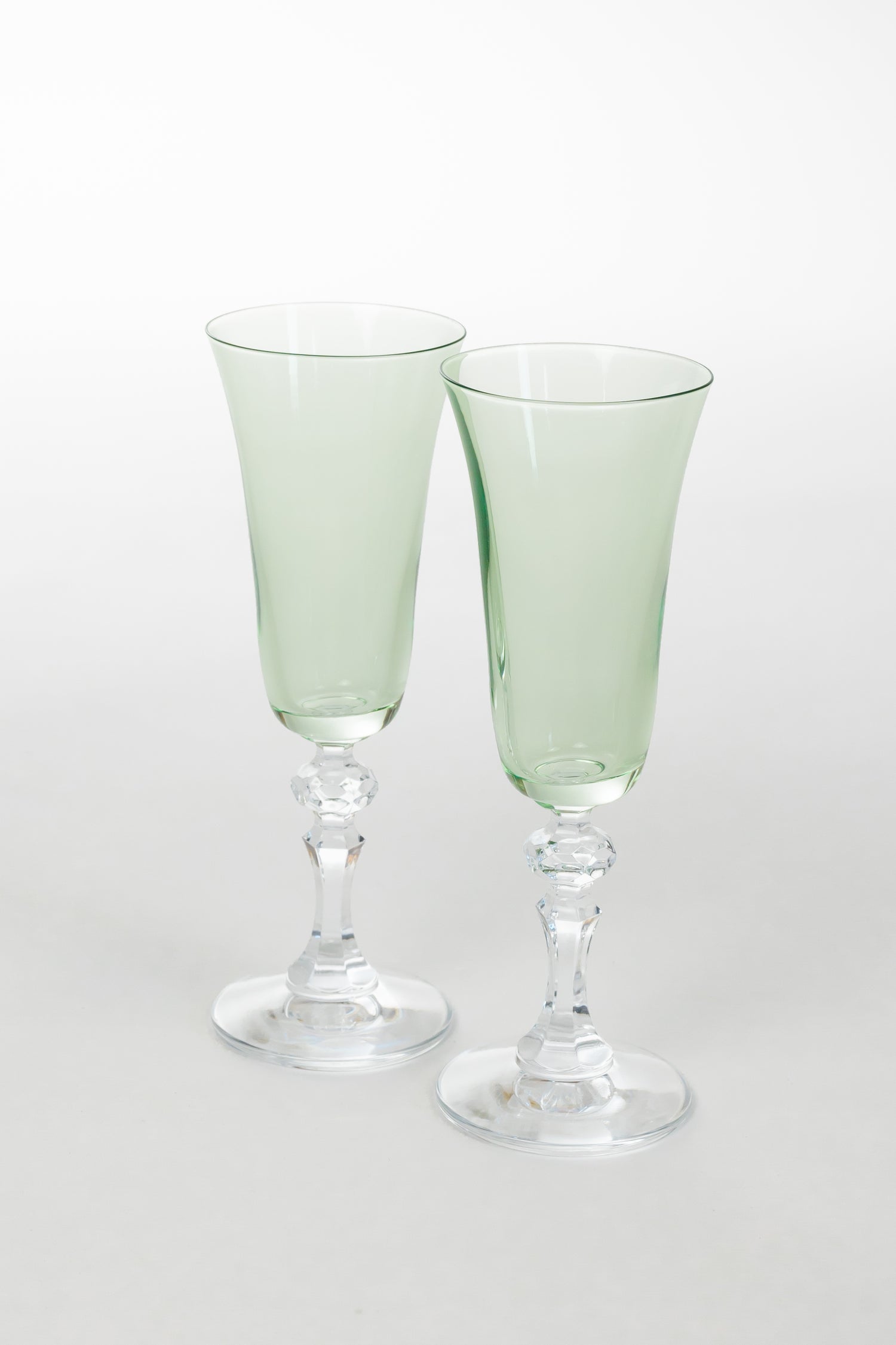 Estelle Colored Regal Flute With Clear Stem - Set of 2 {Mint Green}