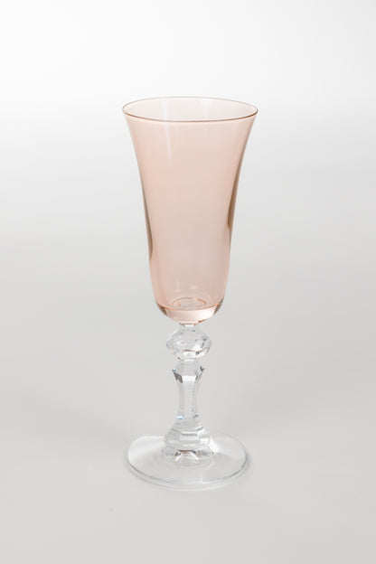 Estelle Colored Regal Flute With Clear Stem - Set of 2 {Blush Pink}