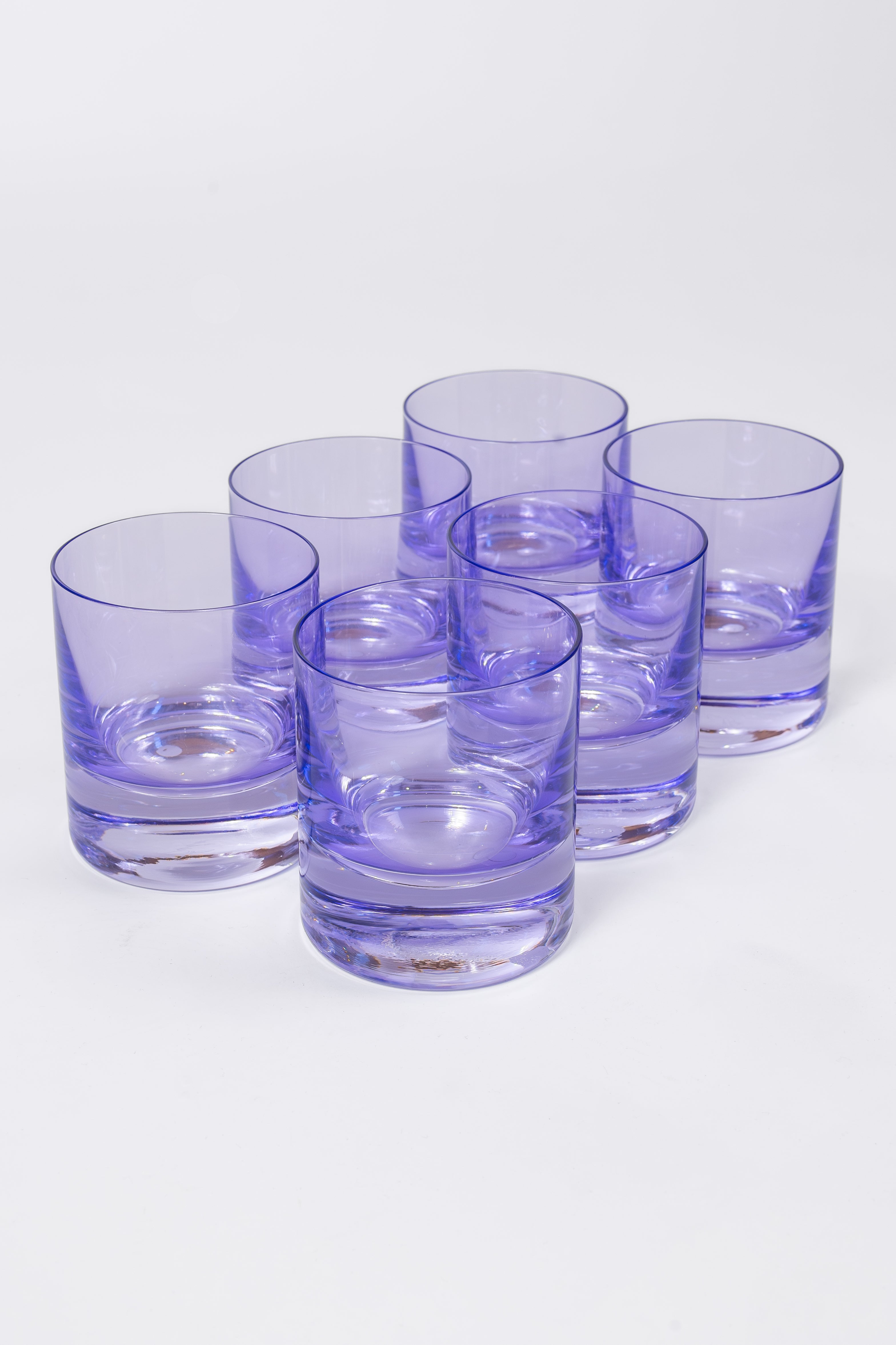 Estelle Colored Rocks Glass - Set of 6 {Lavender}