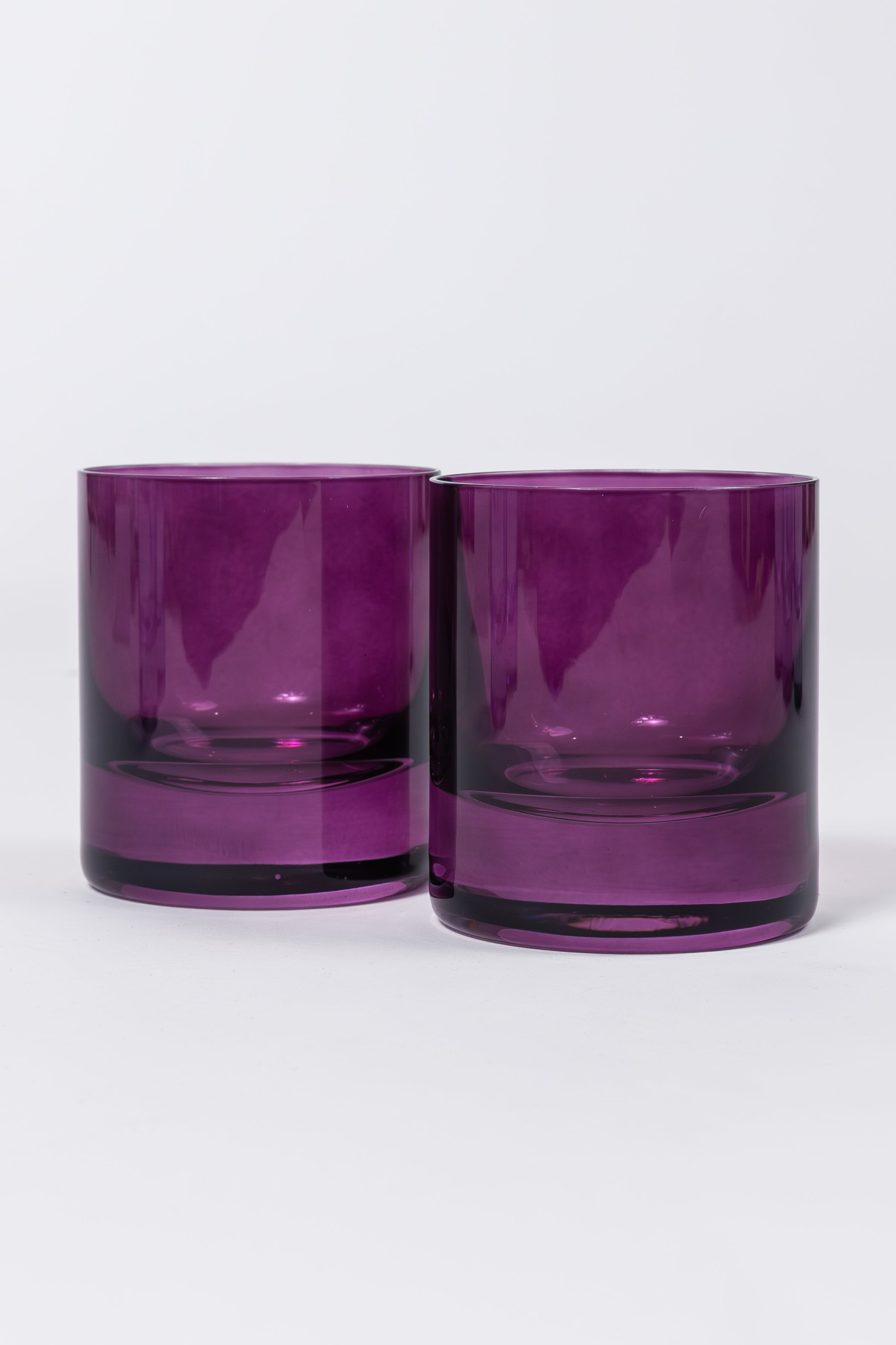 Estelle Colored Rocks Glass - Set of 2 {Amethyst}