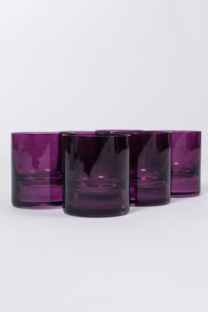 Estelle Colored Rocks Glass - Set of 6 {Amethyst}