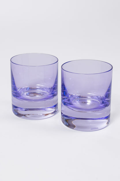 Estelle Colored Rocks Glass - Set of 2 {Lavender}