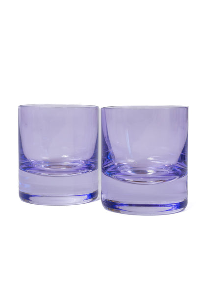 Estelle Colored Rocks Glass - Set of 2 {Lavender}