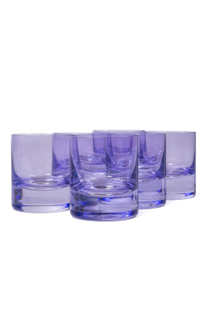 Estelle Colored Rocks Glass - Set of 6 {Lavender}