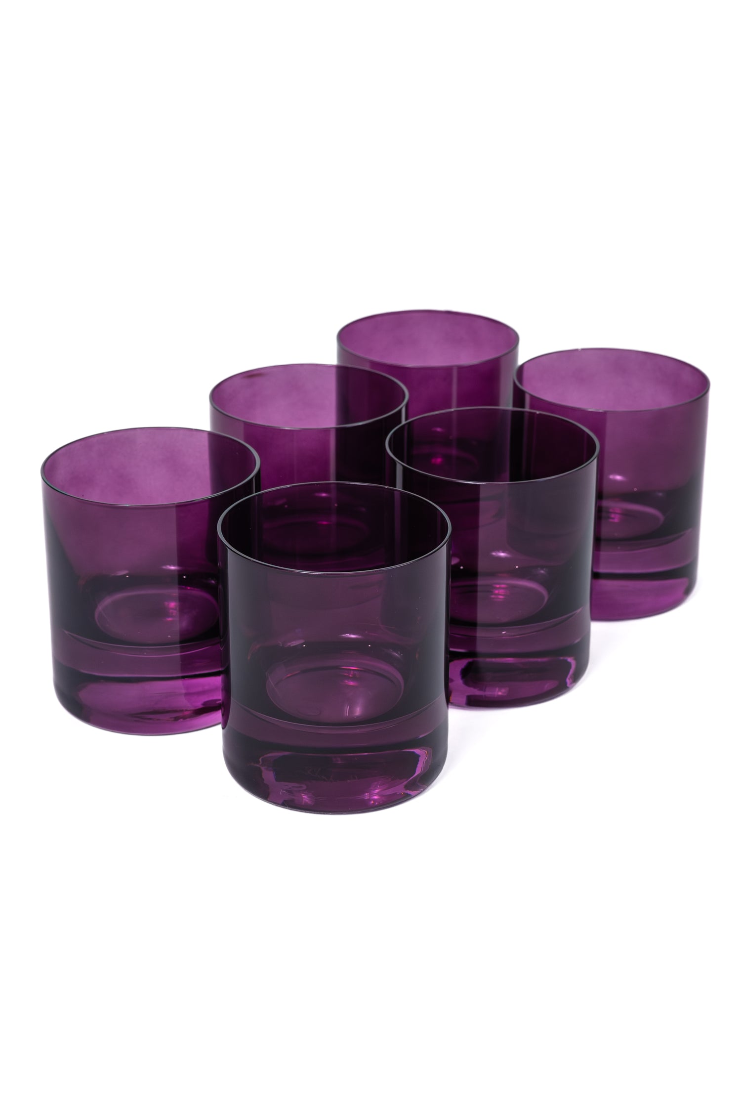 Estelle Colored Rocks Glass - Set of 6 {Amethyst}