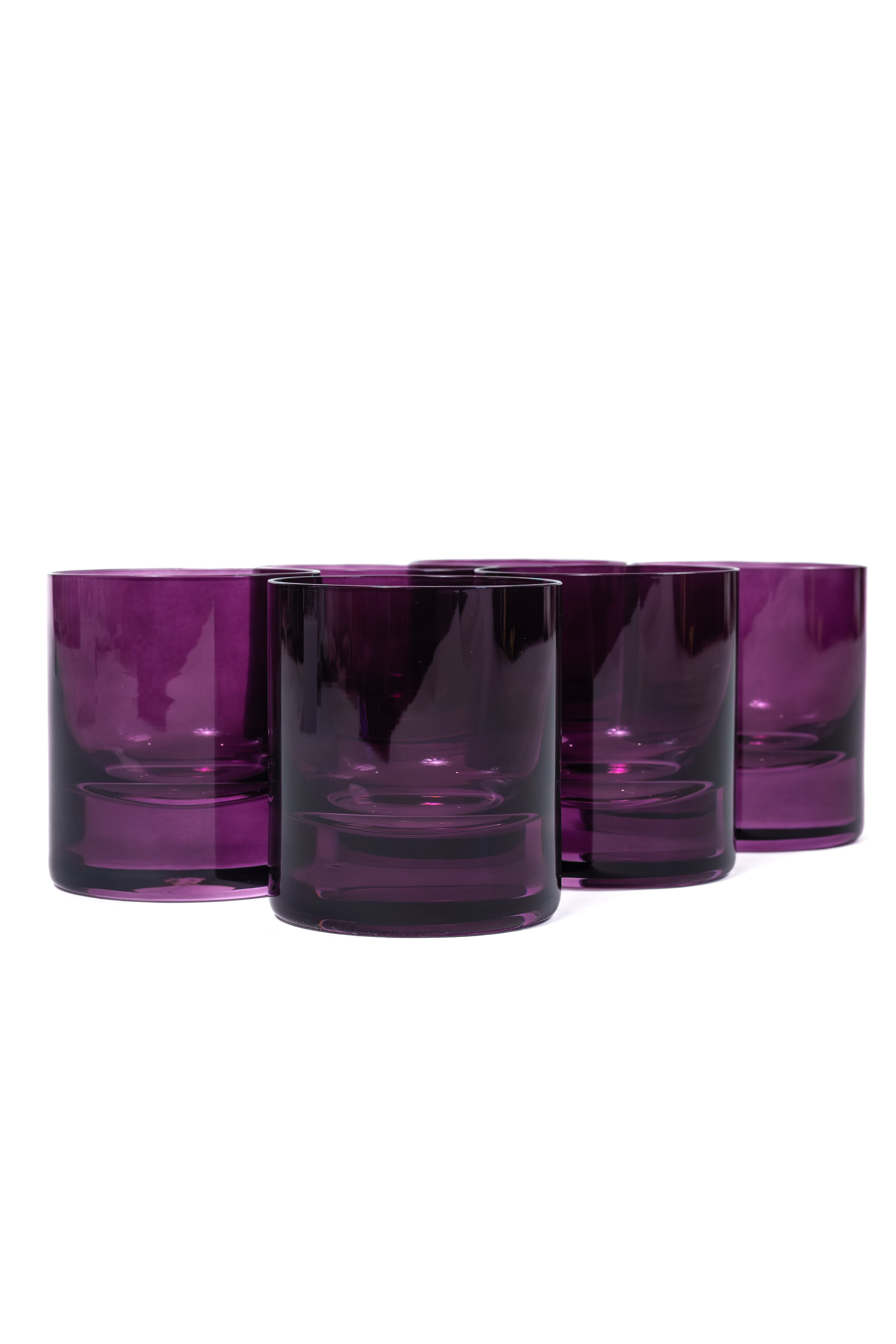 Estelle Colored Rocks Glass - Set of 6 {Amethyst}