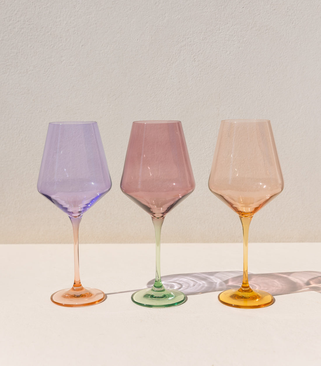 Estelle Colored Wine Stemware - Set of 6 {Colorblock Pastel Mixed Set}
