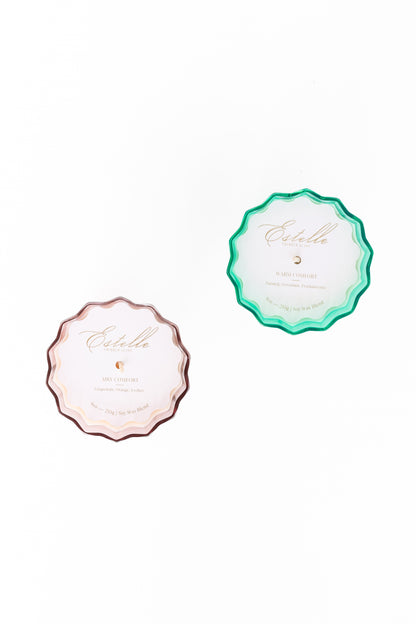 Estelle Colored Sunday Low Ball Candles  - Set of 2 {Rose + Kelly Green}