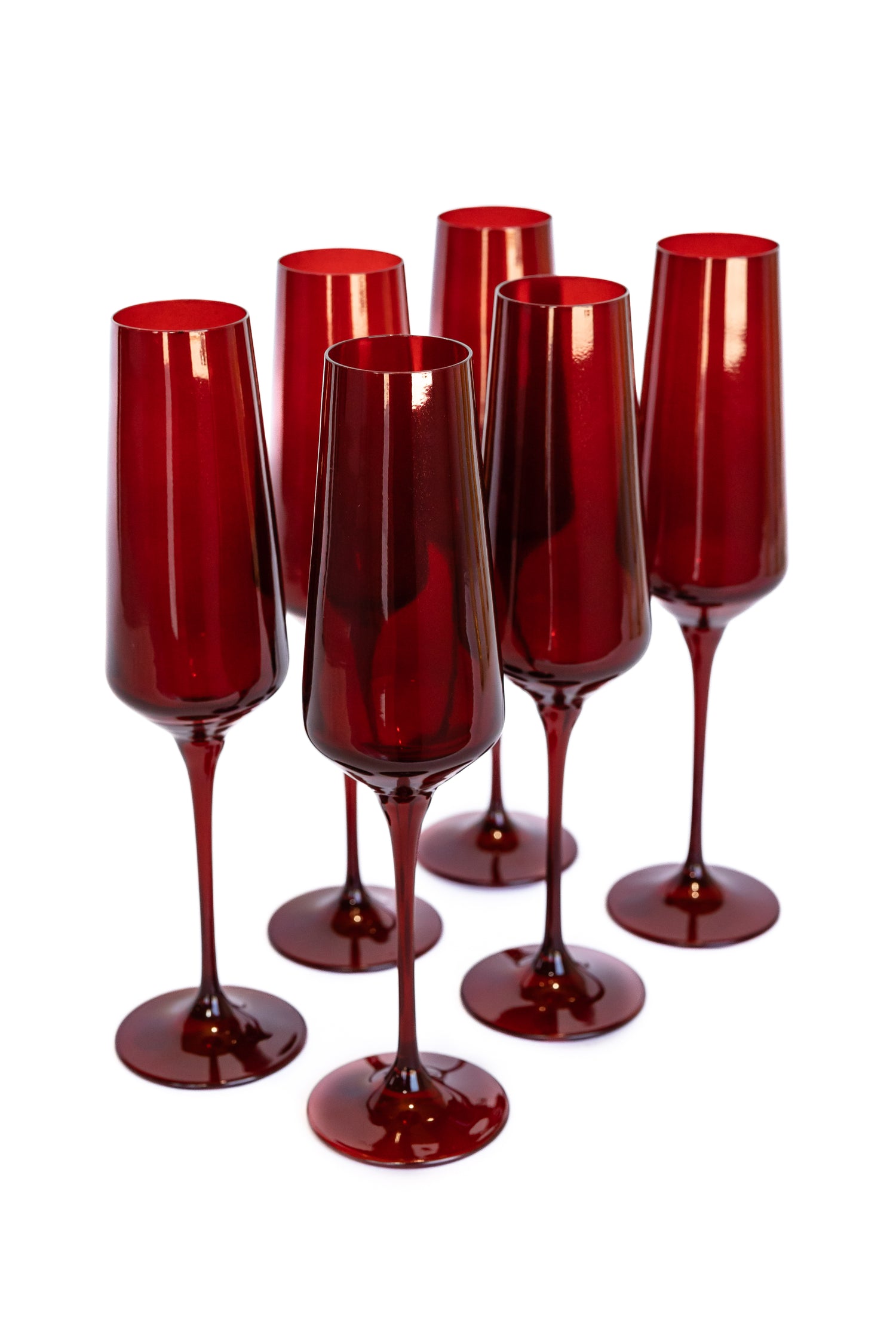 Estelle Colored Champagne Flute - Set of 6 {Red Samples}