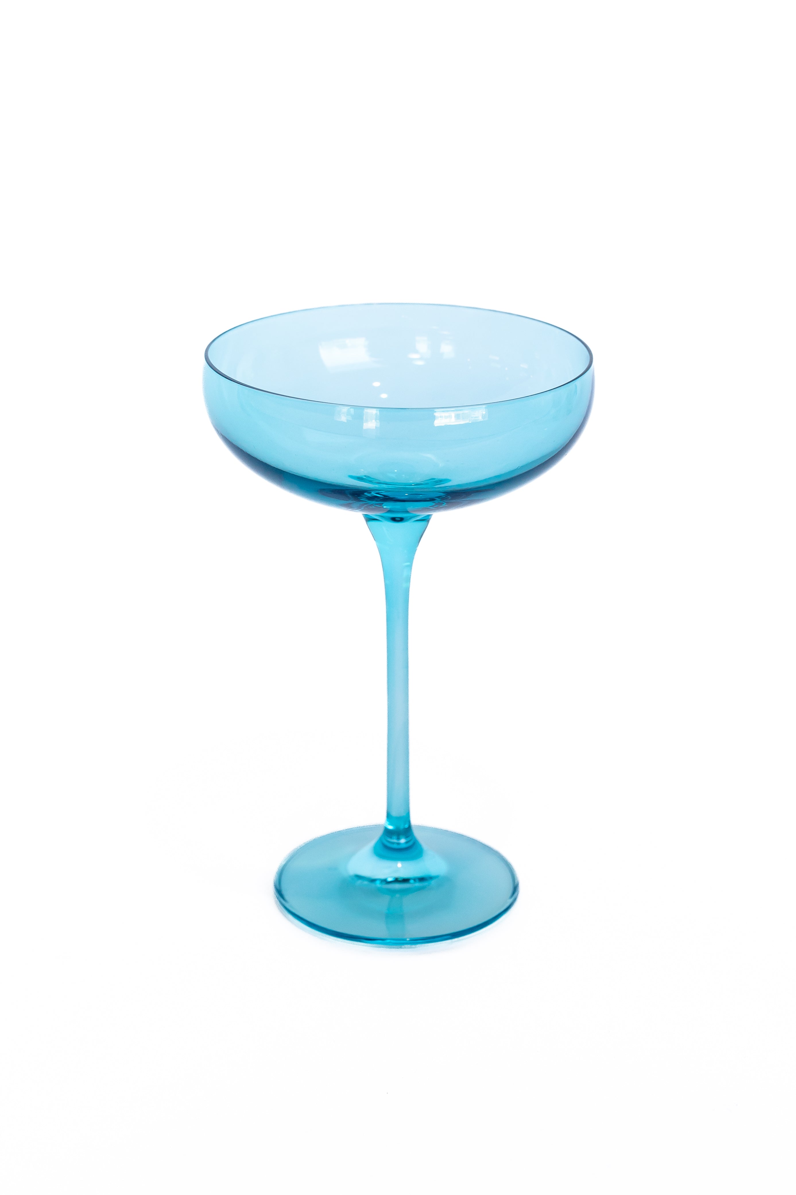 Estelle Colored Champagne Coupe Stemware - Set of 6 {Ocean Blue}