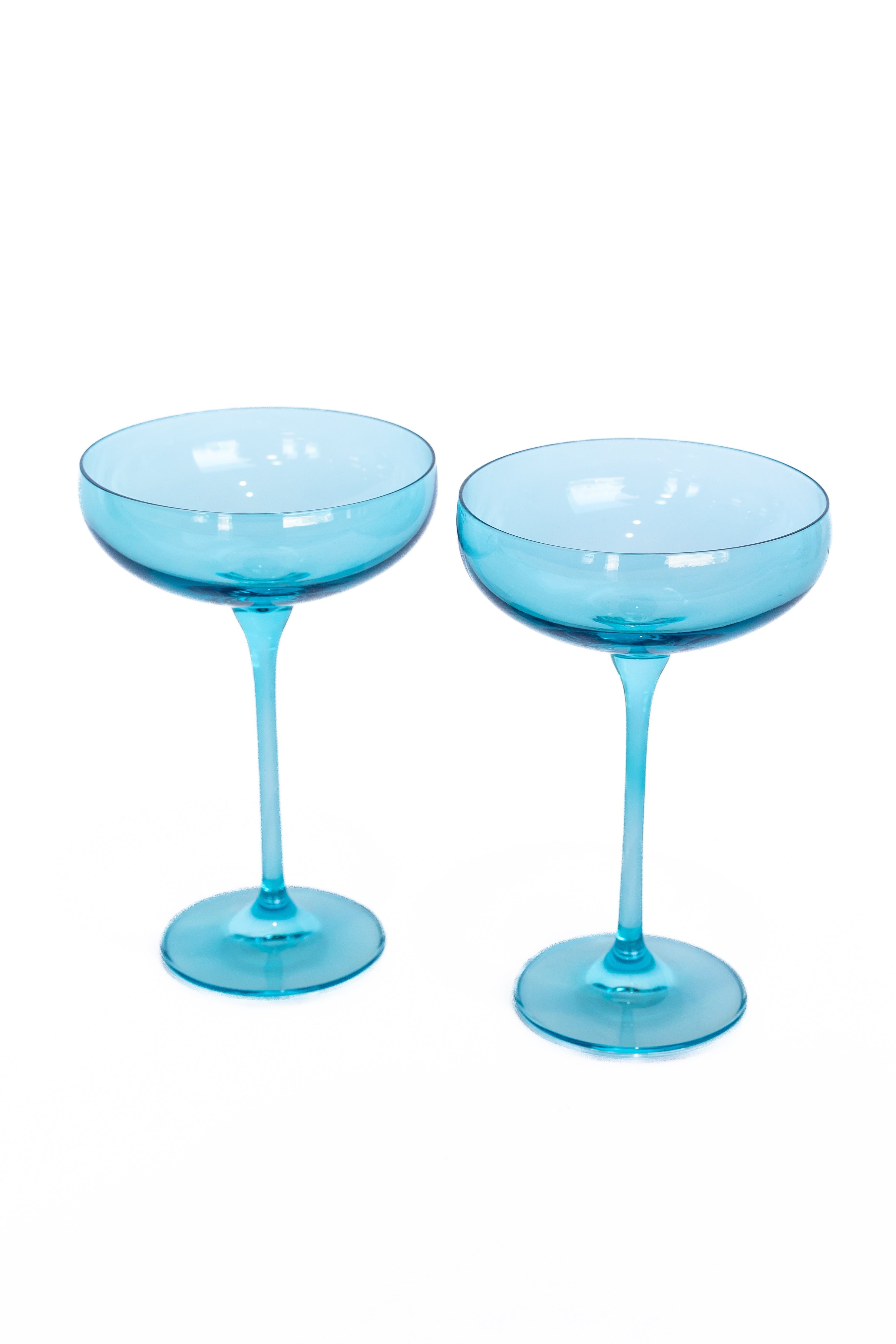 Estelle Colored Champagne Coupe Stemware - Set of 2 {Ocean Blue}