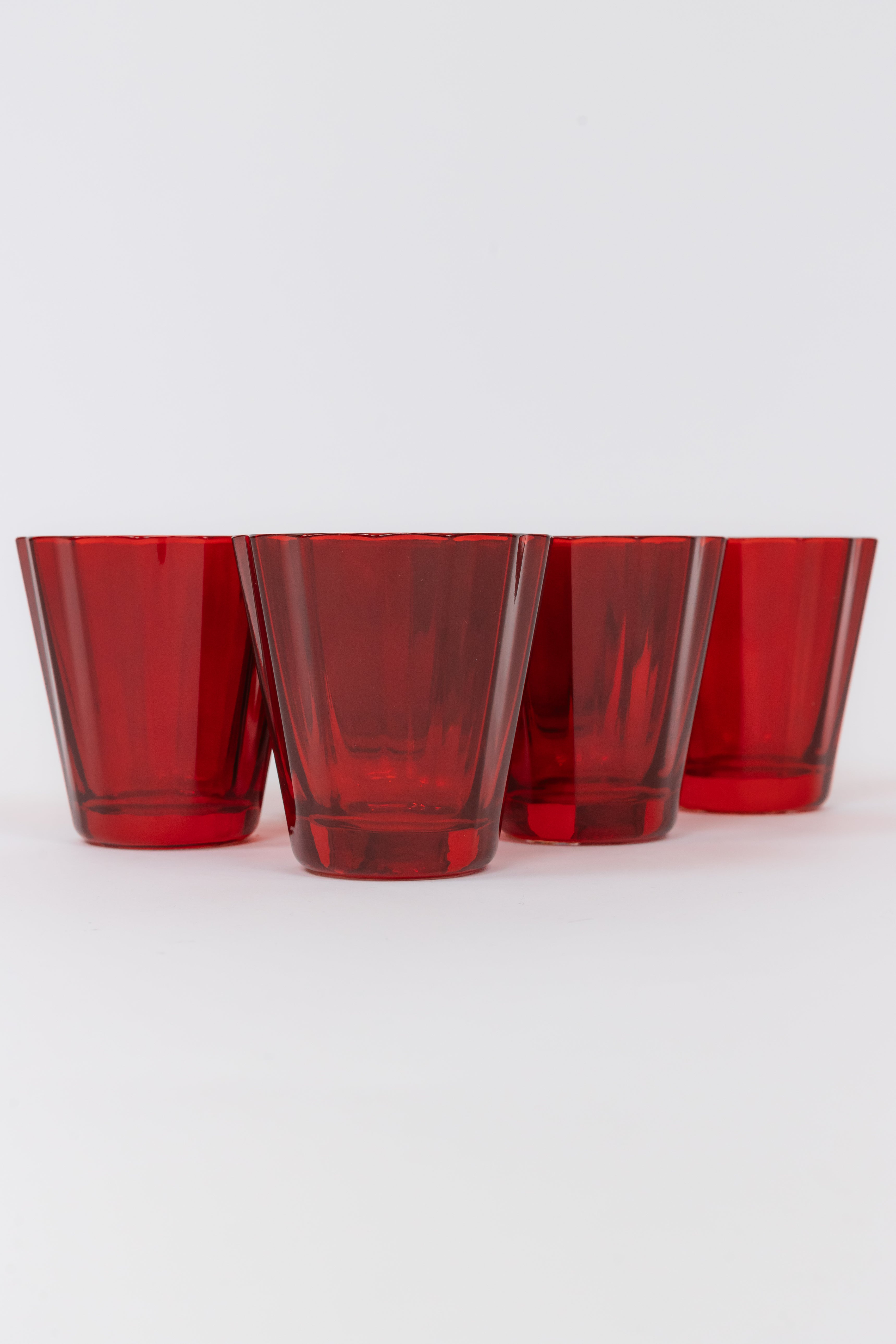 Estelle Colored Sunday Low Balls - Set of 6 {Red}