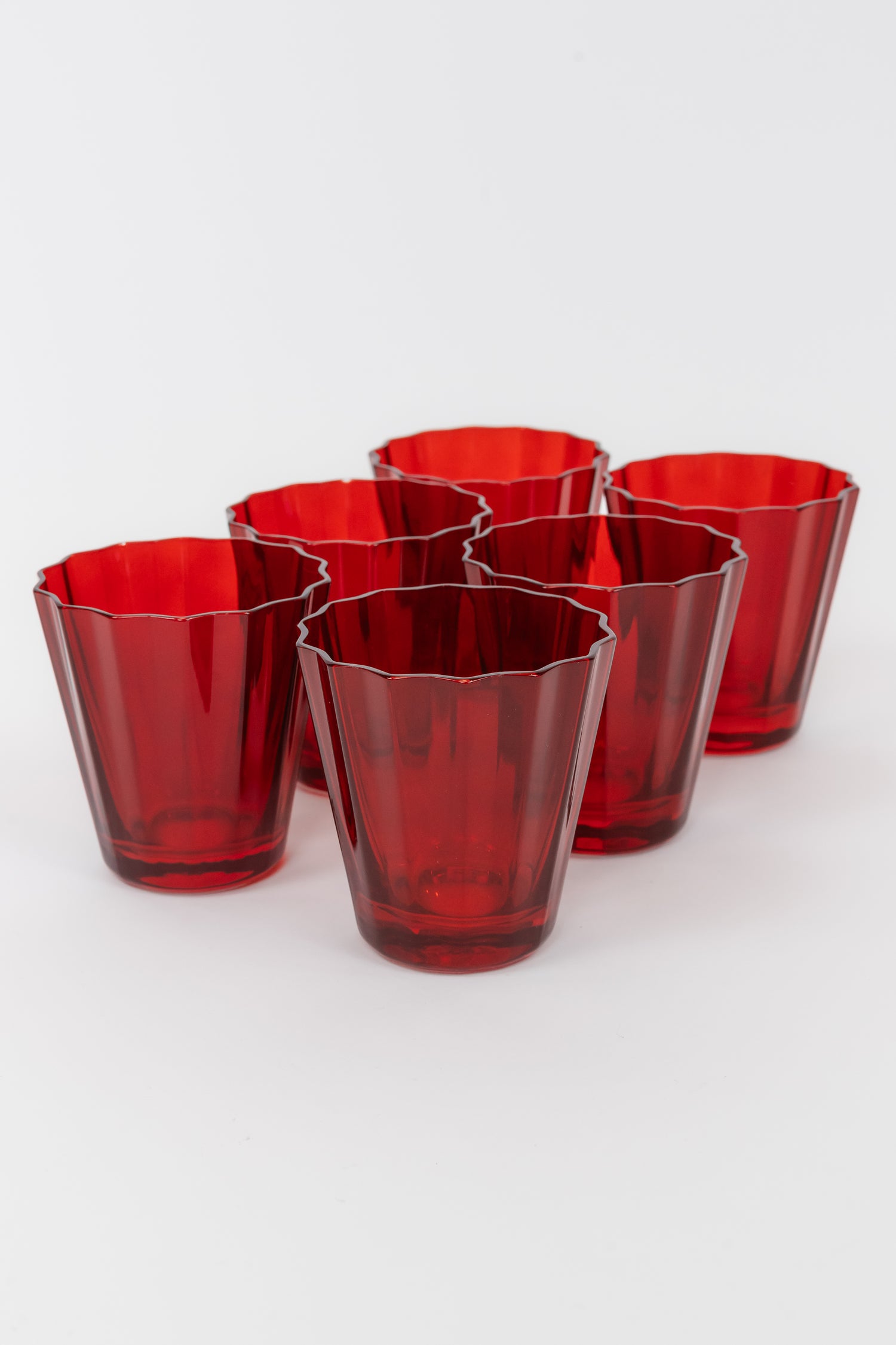 Estelle Colored Sunday Low Balls - Set of 6 {Red}