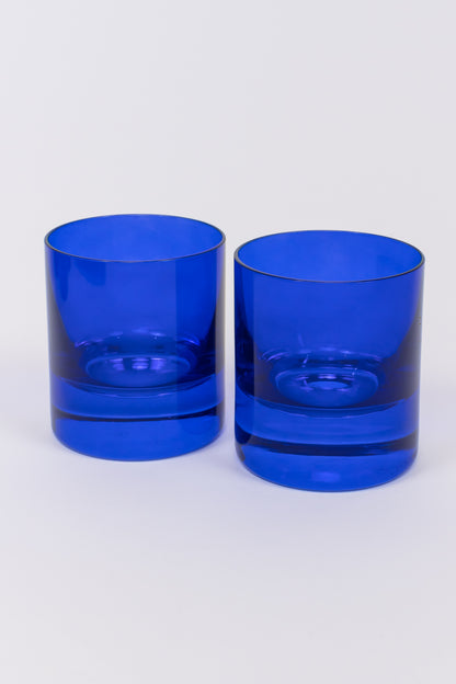 Estelle Colored Rocks Glass - Set of 2 {Royal Blue}