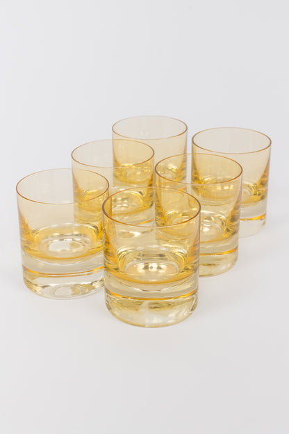 Estelle Colored Rock Glass - Set of 6 {Yellow}