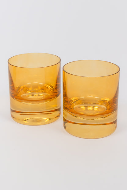 Estelle Colored Rocks Glass - Set of 2 {Butterscotch}