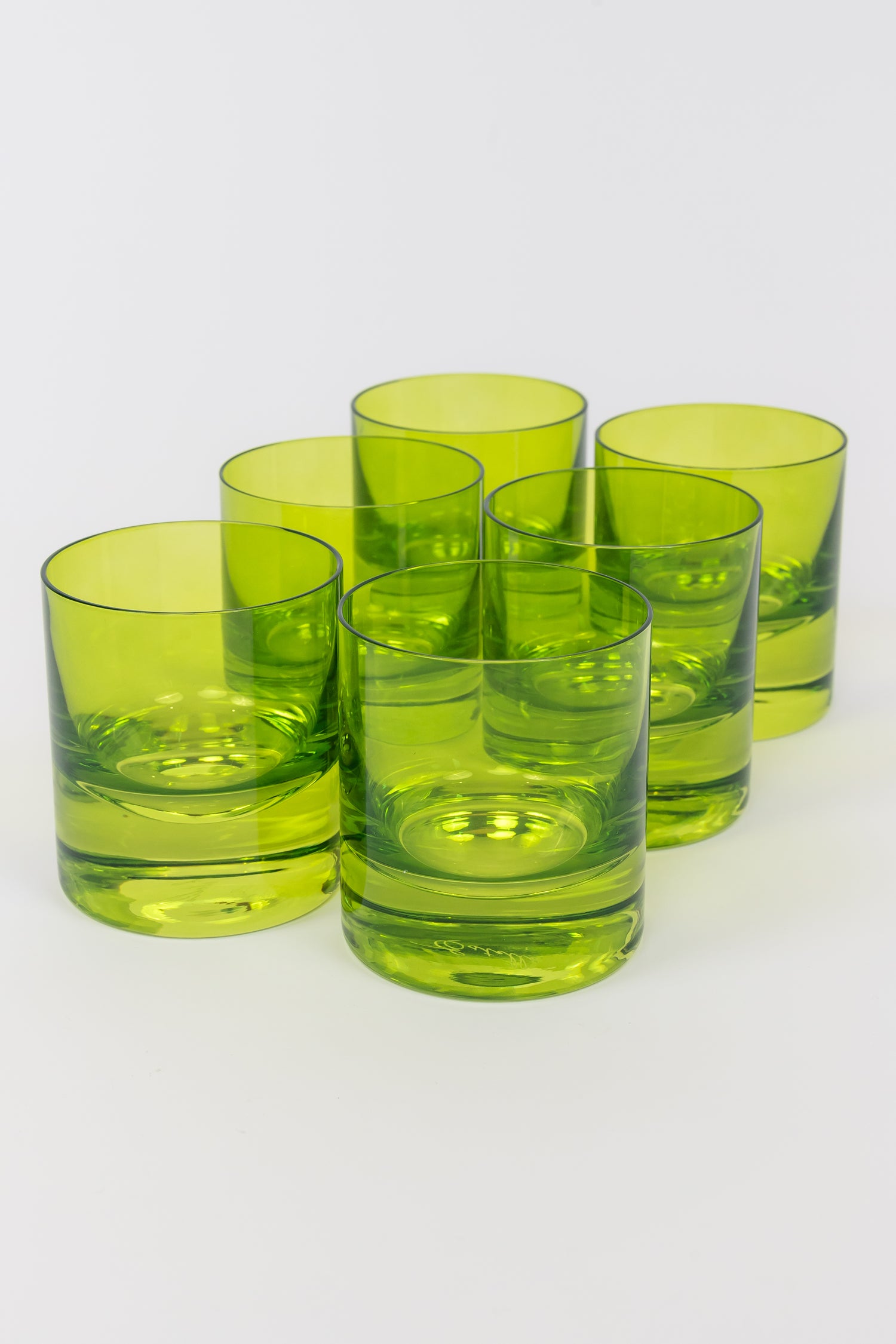 Estelle Colored Rocks Glass - Set of 6 {Forest Green}