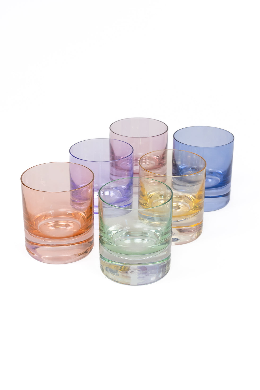 Estelle Colored Rocks Glass - Set of 6 {Pastel Mixed Set}