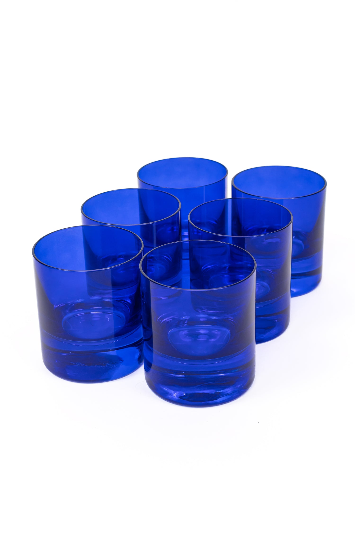 Estelle Colored Rocks Glass - Set of 6 {Royal Blue}