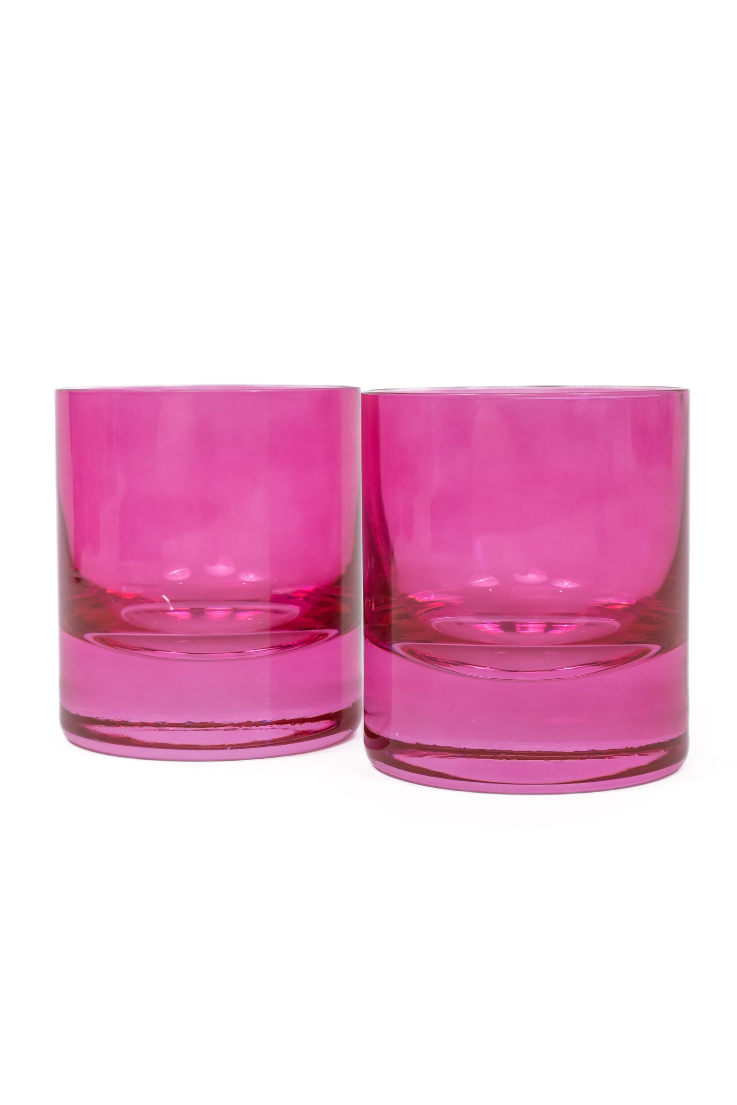 Estelle Colored Rocks Glass - Set of 2 {Fuchsia}