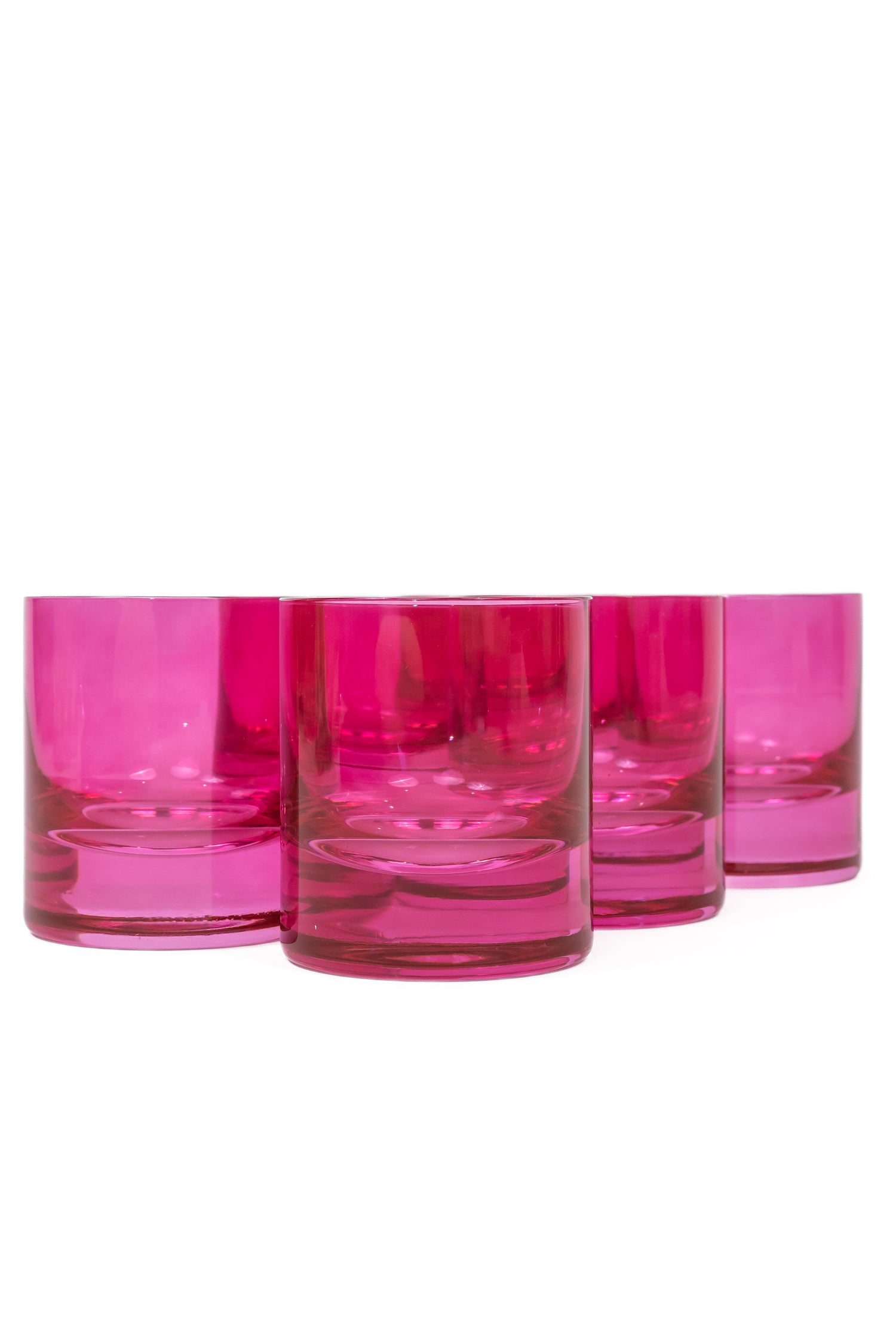 Estelle Colored Rocks Glass - Set of 6 {Fuchsia}