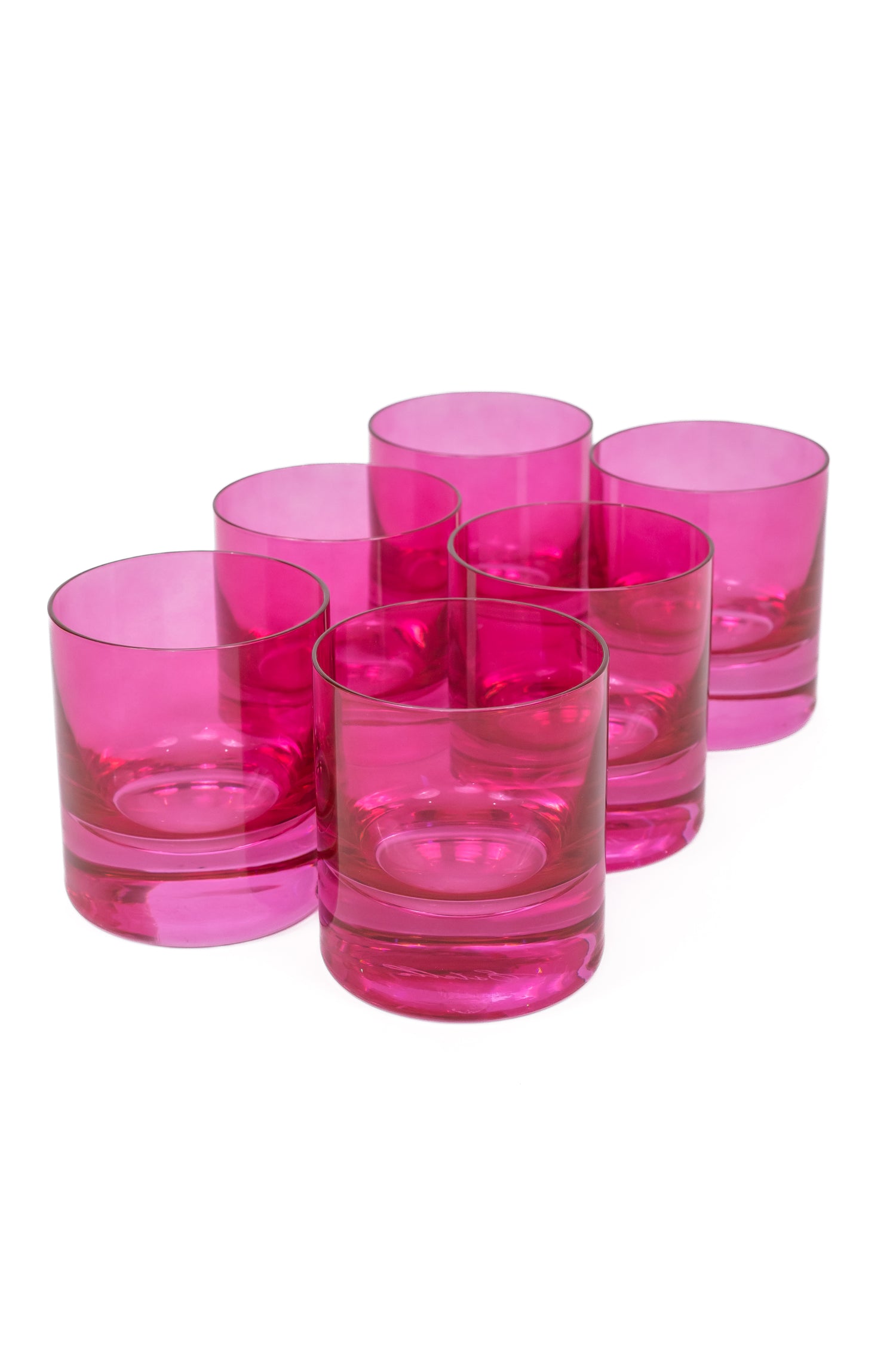 Estelle Colored Rocks Glass - Set of 6 {Fuchsia}