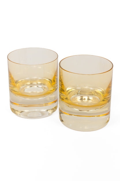 Estelle Colored Rock Glass - Set of 2 {Yellow}