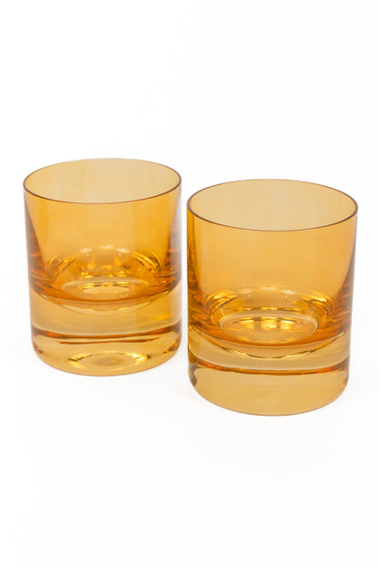 Estelle Colored Rocks Glass - Set of 2 {Butterscotch}