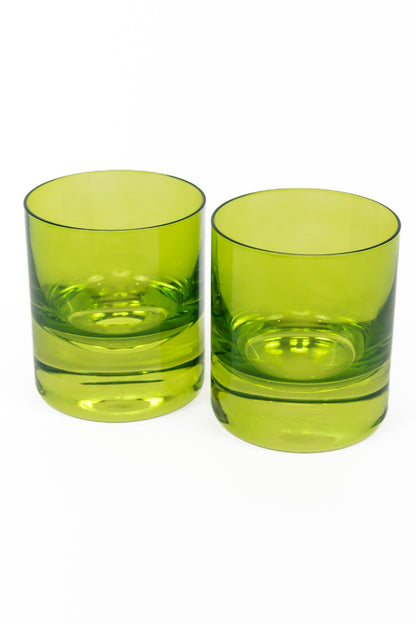 Estelle Colored Rocks Glass - Set of 2 {Forest Green}