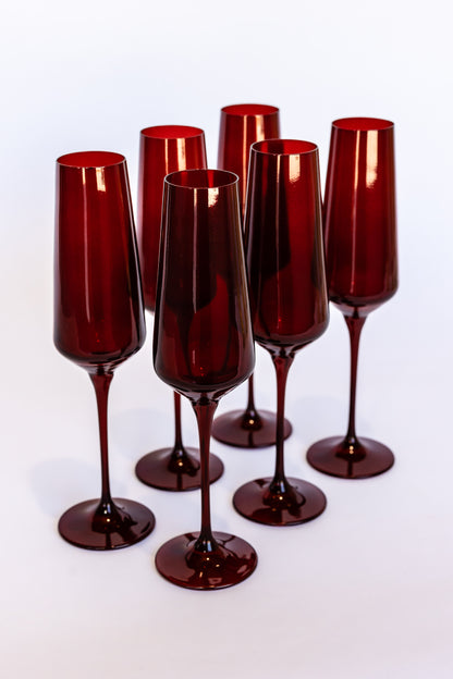 Estelle Colored Champagne Flute - Set of 6 {Red Samples}