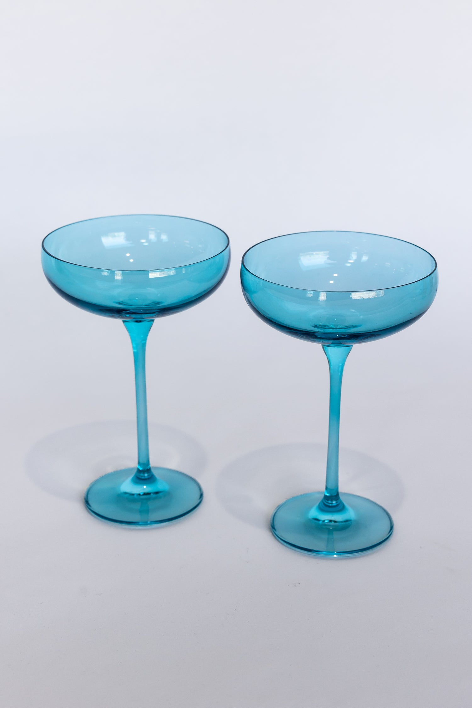 Estelle Colored Champagne Coupe Stemware - Set of 2 {Ocean Blue}