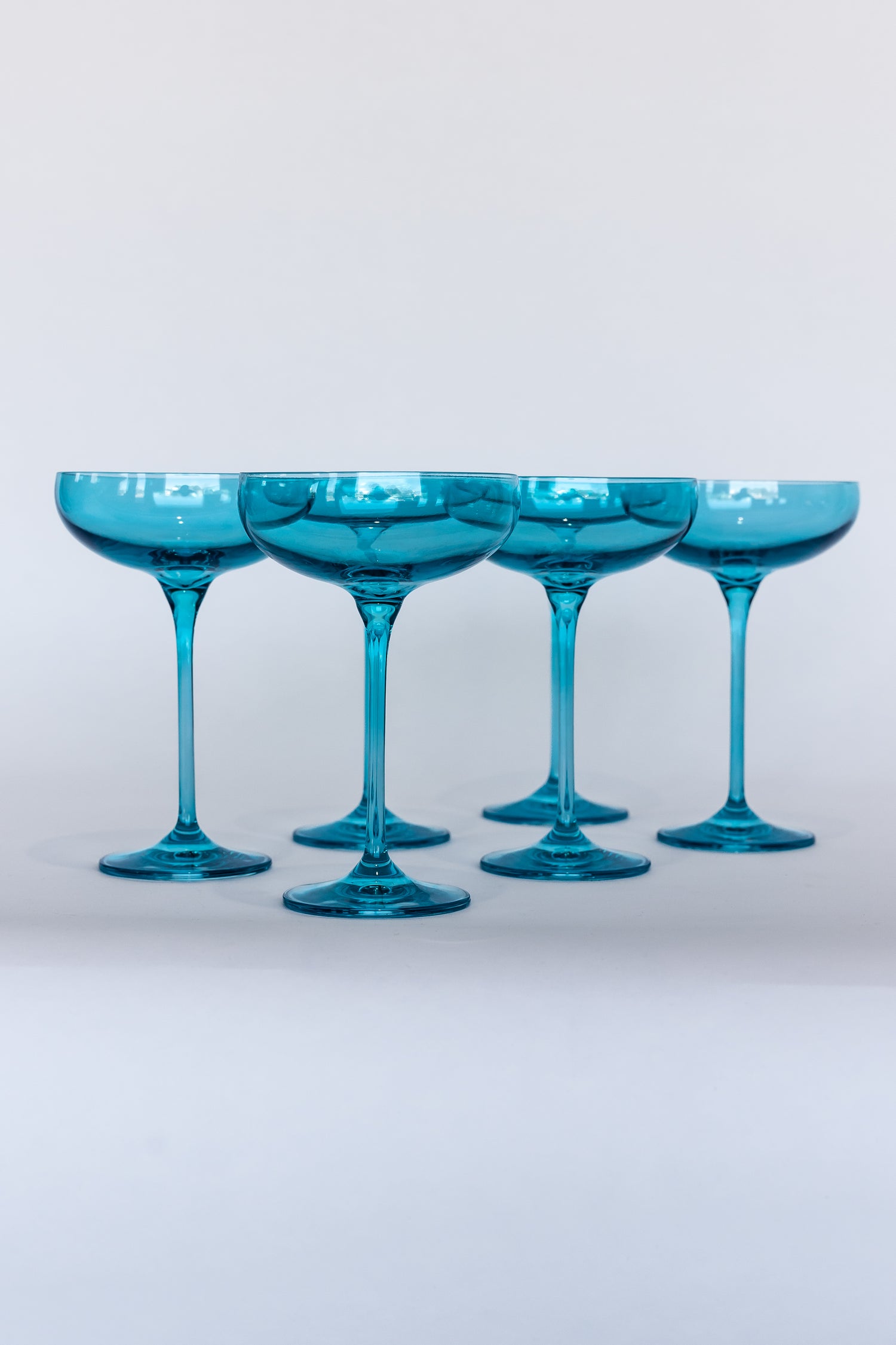 Estelle Colored Champagne Coupe Stemware - Set of 6 {Ocean Blue}