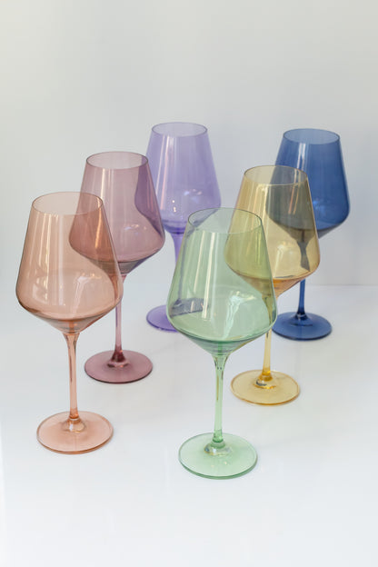 Estelle Colored Wine Stemware - Set of 6 {Pastel Mixed Set}