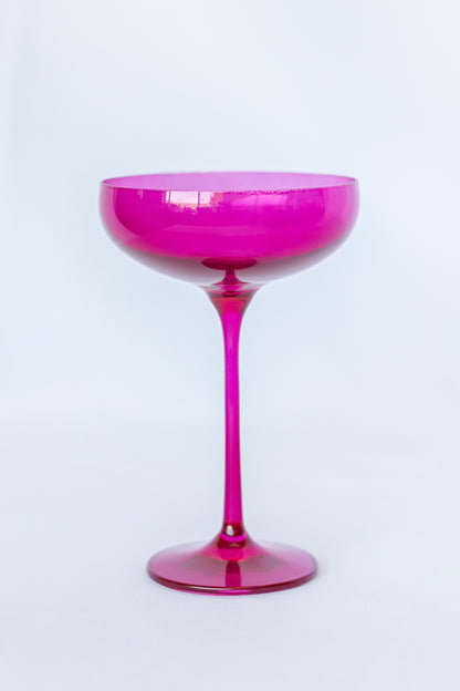 Estelle Colored Champagne Coupe Stemware - Set of 6 {Viva Magenta (Our Fuchsia)}