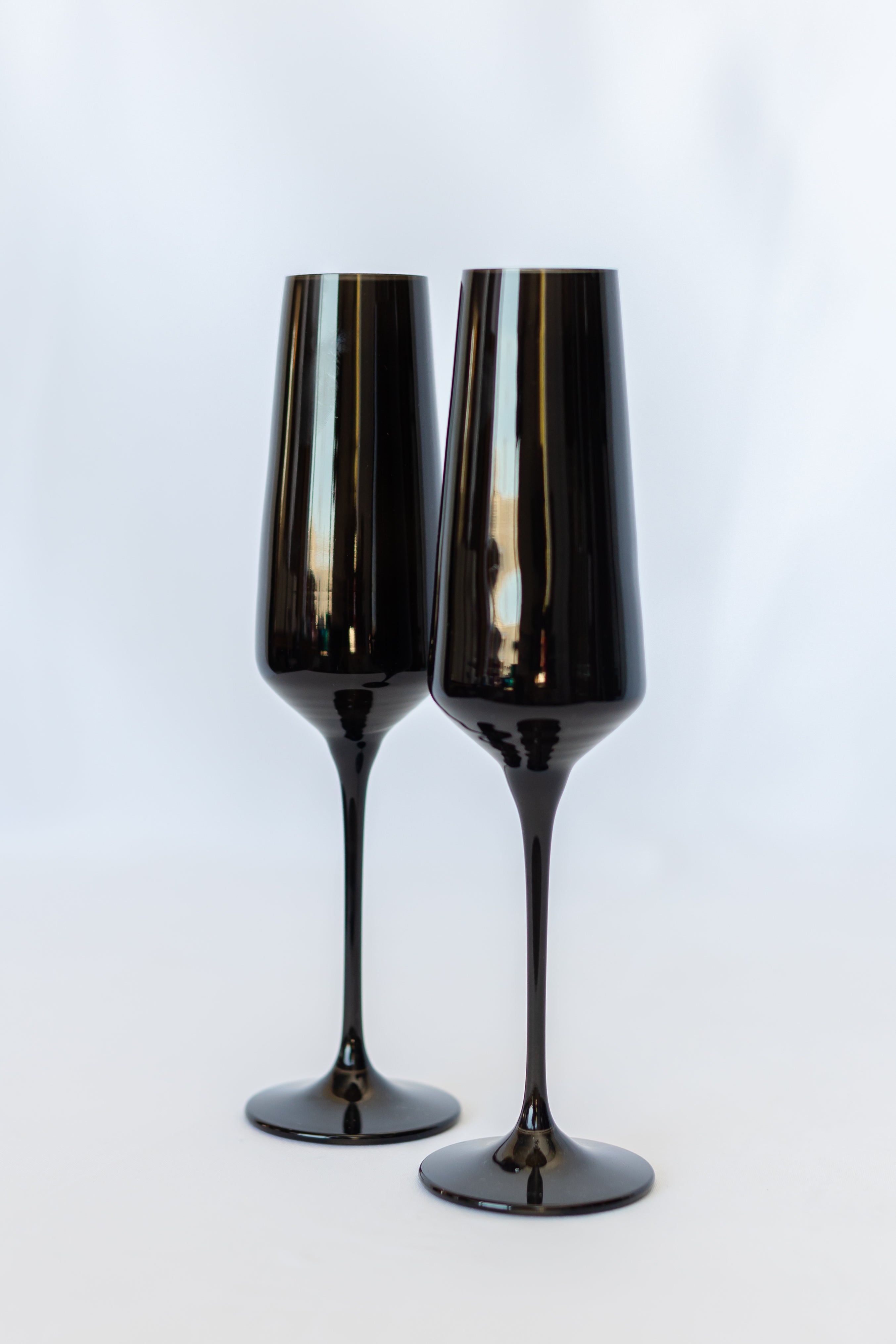 Estelle Colored Champagne Flute - Set of 6 {Black}