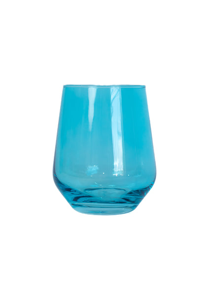 Estelle Colored Wine Stemless - Set of 2 {Ocean Blue}