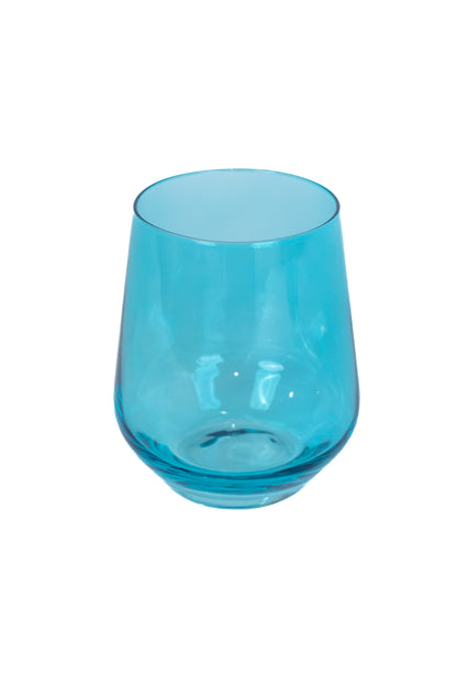 Estelle Colored Wine Stemless - Set of 2 {Ocean Blue}