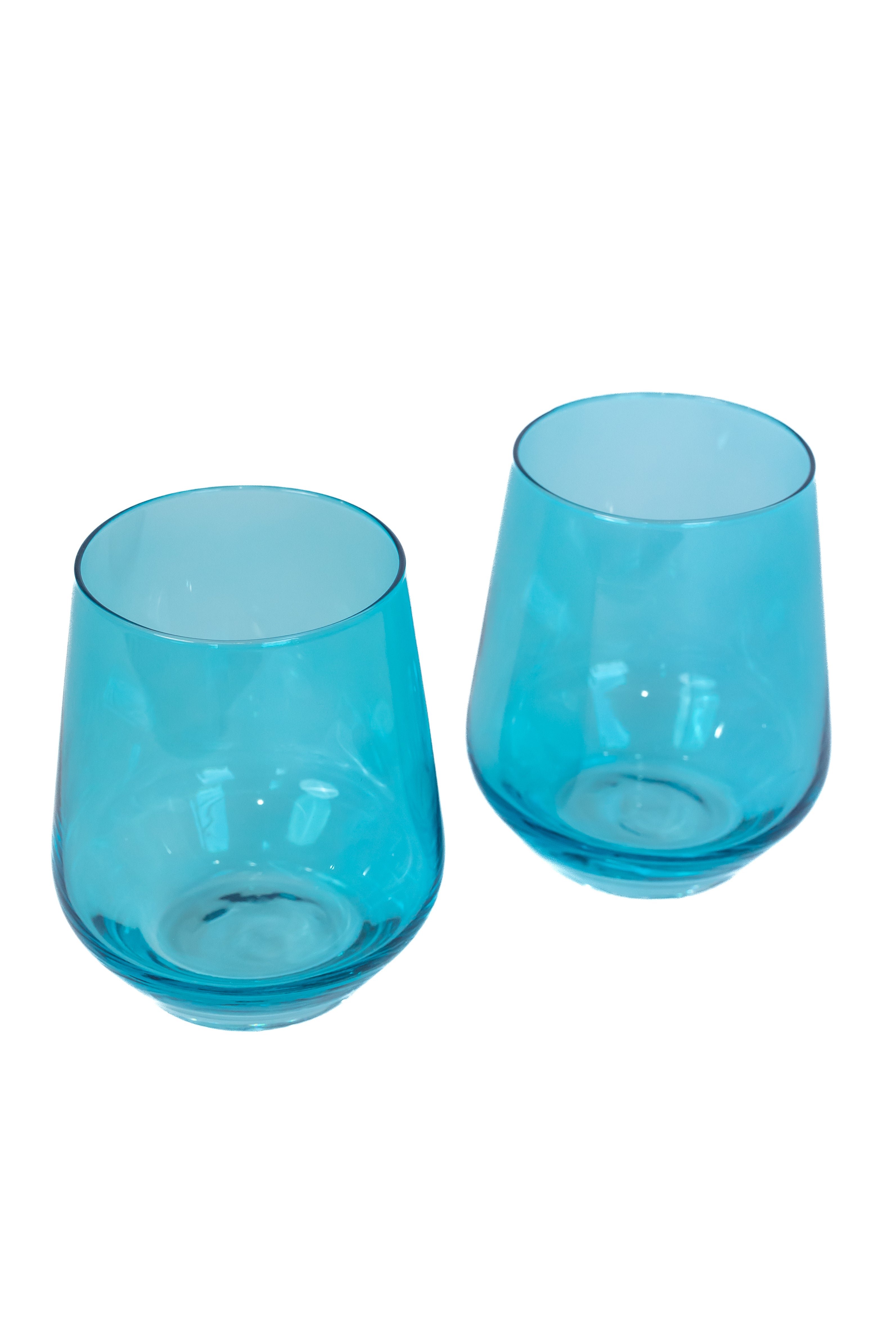 Estelle Colored Wine Stemless - Set of 2 {Ocean Blue}