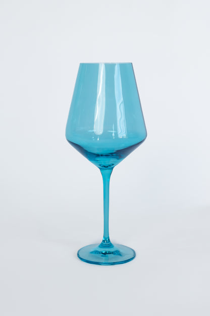 Estelle Colored Wine Stemware - Set of 2 {Ocean Blue}