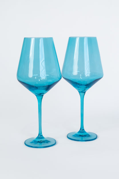 Estelle Colored Wine Stemware - Set of 2 {Ocean Blue}