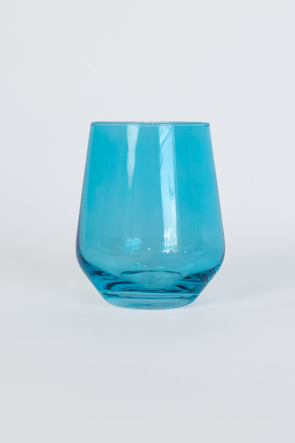 Estelle Colored Wine Stemless - Set of 6 {Ocean Blue}