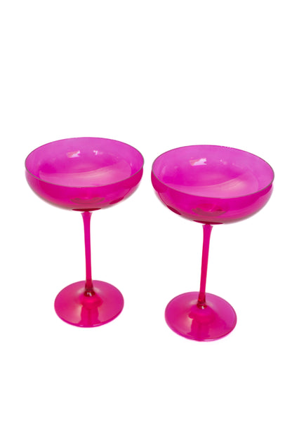 Estelle Colored Champagne Coupe Stemware - Set of 2 {Viva Magenta (Our Fuchsia)}