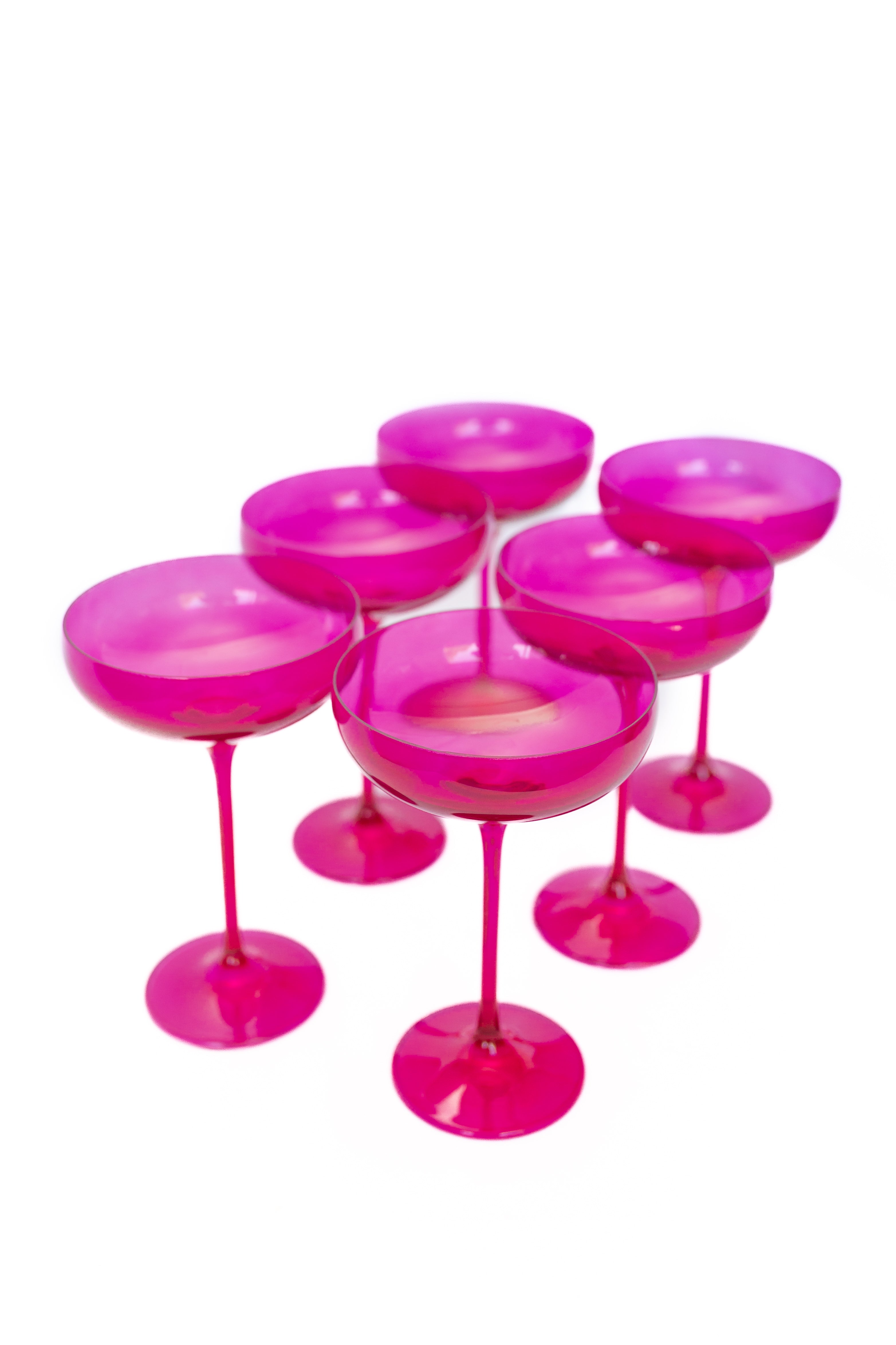 Estelle Colored Champagne Coupe Stemware - Set of 6 {Viva Magenta (Our Fuchsia)}