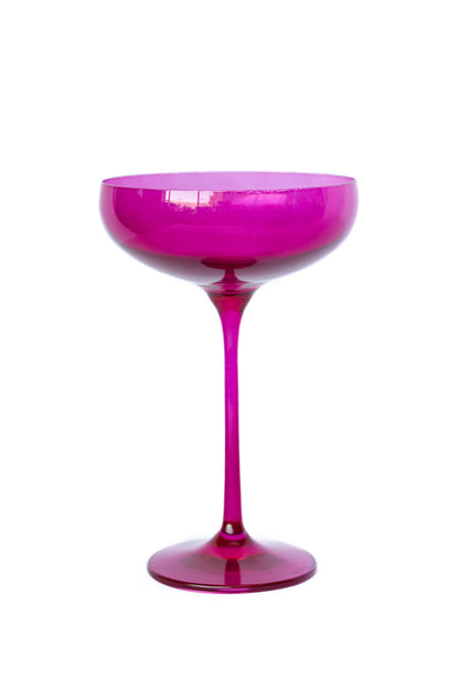 Estelle Colored Champagne Coupe Stemware - Set of 6 {Viva Magenta (Our Fuchsia)}